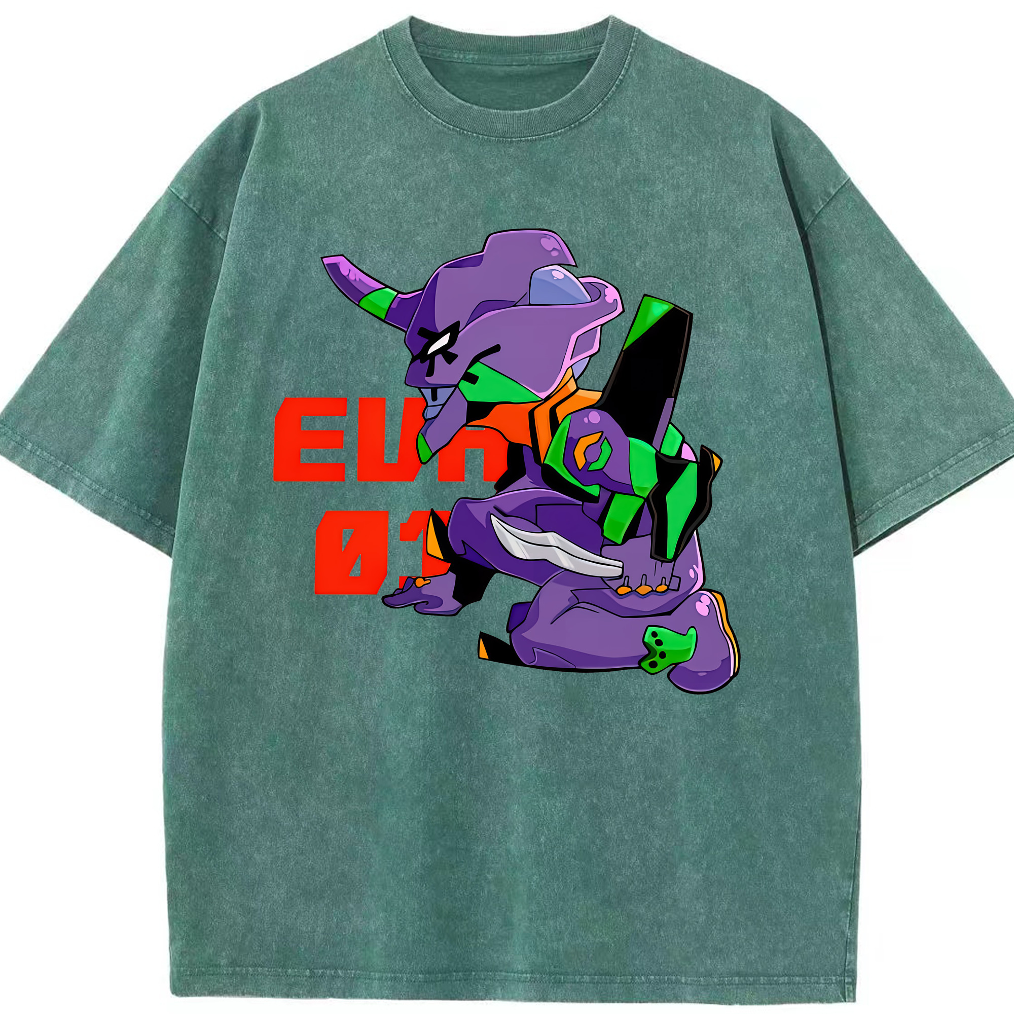 （画像用） EVA 新世紀エヴァンゲリオン 綿100% ヴィンテージ風 半袖Tシャツ（フロントプリント）